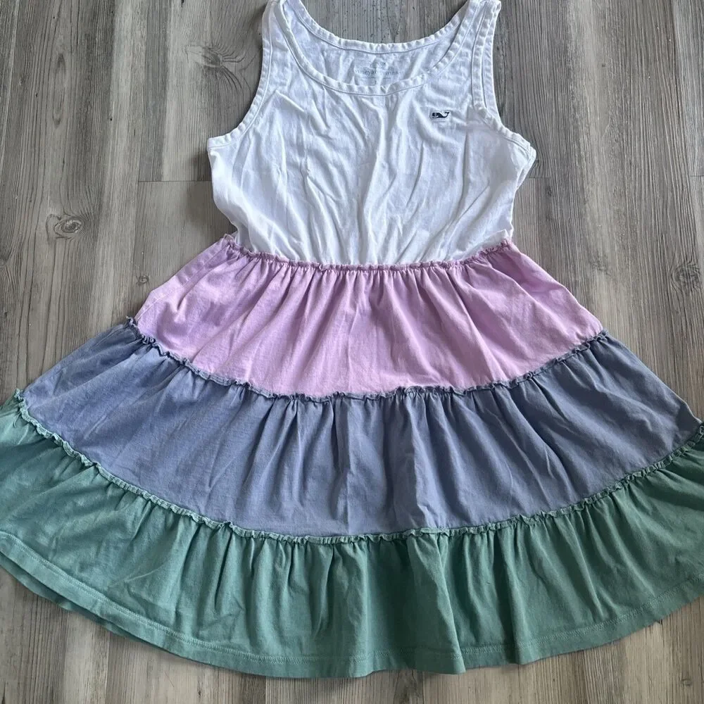 Vineyard Vines Girls Colorblocked Nautical Beachy Preppy Pastel Dress Size L